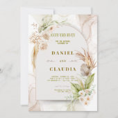 Boho Floral Wedding Invitation 招待状 (正面)