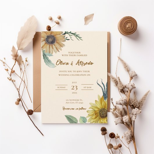 Boho Floral Wedding Invite 招待状