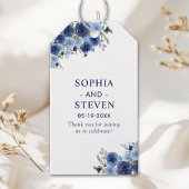 Boho Floral Wedding – Navy Blue Flowers ギフトタグ