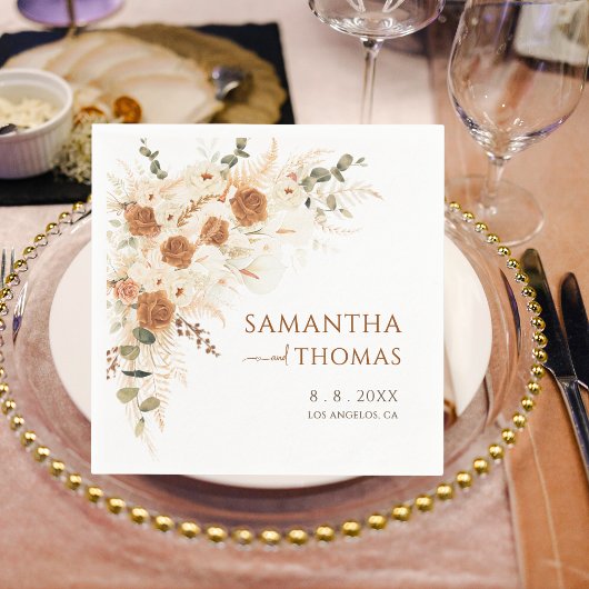 Boho Floral Wedding | Terracotta Calla Lily  スタンダードカクテルナプキン