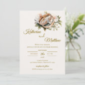 Boho floral wedding with rings  招待状 (スタンド正面)