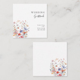 Boho Floral wildflower wedding エンクロージャーカード
