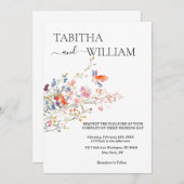 Boho Floral wildflower wedding  招待状 (正面/裏面)