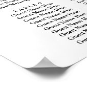 Boho Floral wildflower wedding Seating Chart ポスター (角)