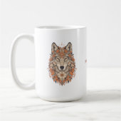 Boho Floral Wolf Psychedelic Art  コーヒーマグカップ (左)