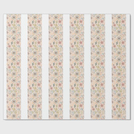 Boho Floral Wrapping Paper Pattern-Cute Aesthetic ラッピングペーパー