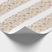 Boho Floral Wrapping Paper Pattern-Cute Aesthetic ラッピングペーパー (角)