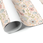 Boho Floral Wrapping Paper Pattern-Cute Aesthetic ラッピングペーパー (ロールコーナー)