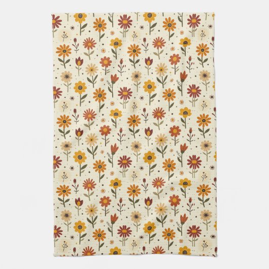 Boho Florals キッチンタオル (縦)