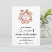 Boho Florals Personalized Sweet 16 Birthday 招待状 (スタンド正面)