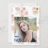 Boho Florals Personalized Sweet 16 Birthday 招待状 (裏面)