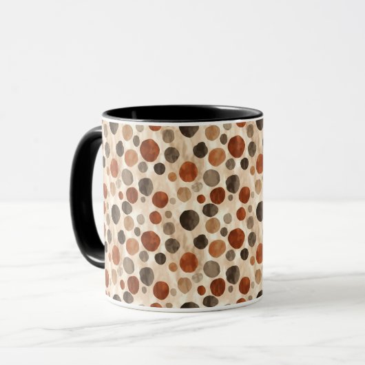 Boho Flow Shapes Mug – Earth Tone Design マグカップ (正面左)
