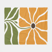 Boho Flower フリースブランケット (正面(横))