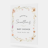 Boho Flower Baby Shower アクリルサイン (傾斜)