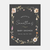Boho Flower Baby Shower アクリルサイン (正面)