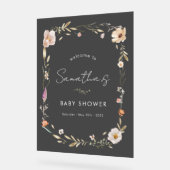 Boho Flower Baby Shower アクリルサイン (傾斜)
