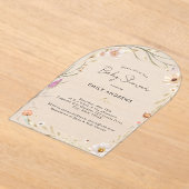 Boho Flower Baby Shower  アクリル招待状 (レイダウン)