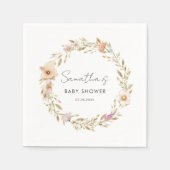 Boho Flower Baby Shower スタンダードカクテルナプキン (正面)