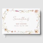 Boho Flower Baby Shower Welcome ゲストブック (正面)