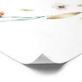 Boho Flower Baby Shower Welcome ポスター (角)