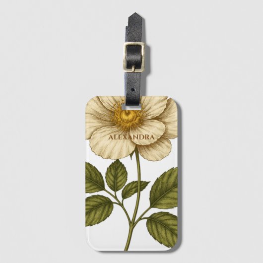 Boho Flower Custom Name ラゲッジタグ (正面縦)