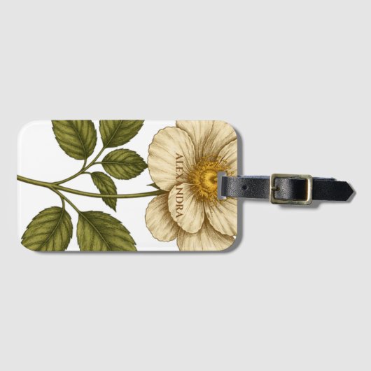 Boho Flower Custom Name ラゲッジタグ (正面横)