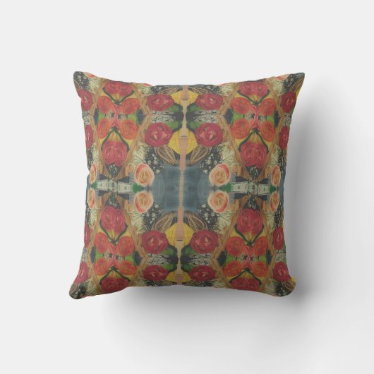 Boho flower designed pillow クッション (裏面)