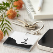 Boho Flower pot on table キーホルダー (正面右)