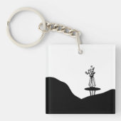 Boho Flower pot on table キーホルダー (正面)