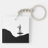 Boho Flower pot on table キーホルダー (裏面)