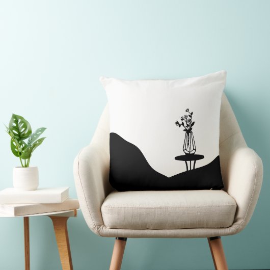 Boho Flower pot on table クッション (椅子)