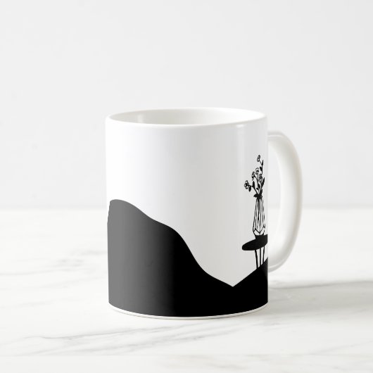 Boho Flower pot on table コーヒーマグカップ (正面右)