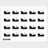 Boho Flower pot on table スクエアシール (シート)