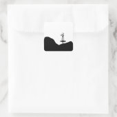 Boho Flower pot on table スクエアシール (バッグ)