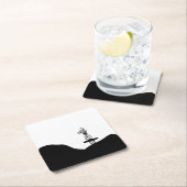 Boho Flower pot on table スクエアペーパーコースター (インサイチュ)