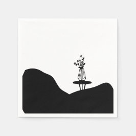 Boho Flower pot on table スタンダードカクテルナプキン