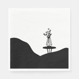 Boho Flower pot on table スタンダードランチョンナプキン