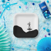 Boho Flower pot on table ペーパープレート (パーティー)