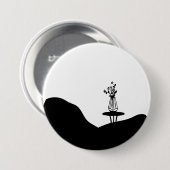 Boho Flower pot on table 缶バッジ (正面&裏面)