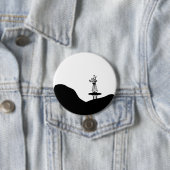 Boho Flower pot on table 缶バッジ (インサイチュ)