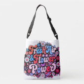 Boho Flower Power Graphic クロスボディバッグ (裏面)