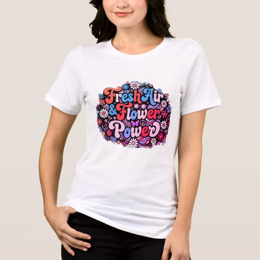 Boho Flower Power Graphic トライブレンドＴシャツ (正面)