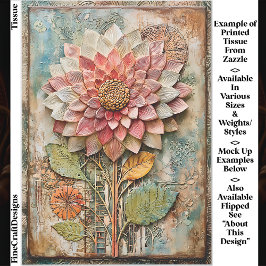 Boho Flower with Artisan Texture DZ9L Decoupage 薄葉紙