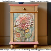 Boho Flower with Artisan Texture DZ9L Decoupage 薄葉紙