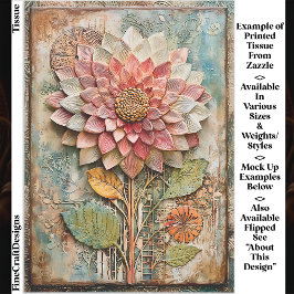 Boho Flower with Artisan Texture DZ9R Decoupage 薄葉紙