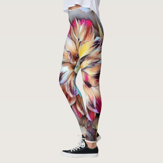 Boho Flower Yoga Pants レギンス (左)