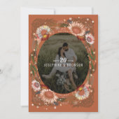 Boho Flowers写真Save the Date Card (正面)