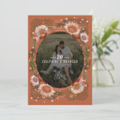 Boho Flowers写真Save the Date Card (スタンド正面)