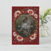 Boho Flowers写真Save the Date Card (スタンド正面)