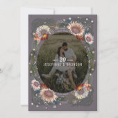 Boho Flowers写真Save the Date Card (正面)